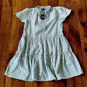 NWT WYATT WYLDE Chime Dress Blue Gingham